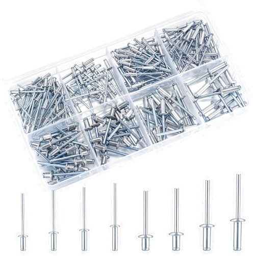 JETFLIP 190PCS Pop Rivets Assortment Kit - Blind Rivets Assortment Kit 8 Sizes 1/8