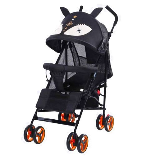 DHVK Baby Stroller, Compact and Light, Folding Stroller, Reclining and Sitting, Shock-Absorbing Stroller, Ultra-Light and Portable,Black