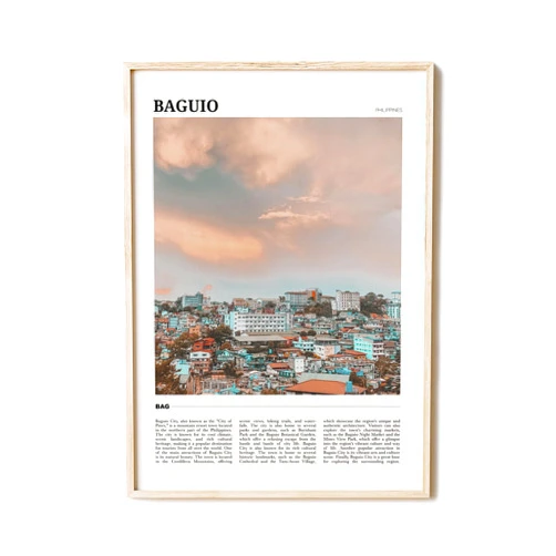 Custom Generic Baguio Travel Poster, Baguio Wall Art, Baguio Poster Print, Baguio Photo, Baguio Decor, Philippines, Baguio Travel Print Art,24, white