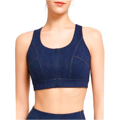 Yvette Zip Front Sports Bras for Women High Impact Racerback Sports Bra Full Support No Bounce for Large Breasts