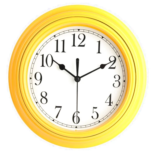 Topkey Silent Wall Clock Kitchen 9 Inch Retro Non-Ticking Decorative Bedroom Office Wall Clock -Yellow