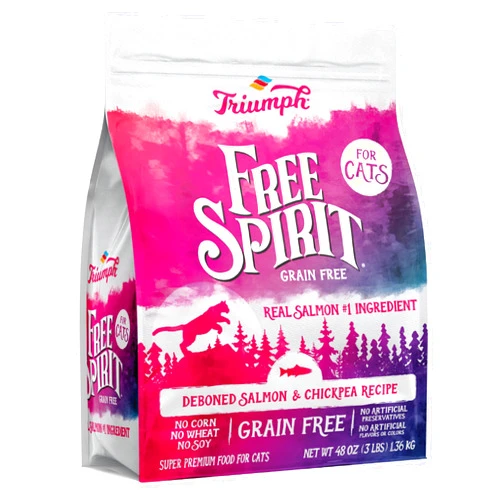 Triumph Free Spirit Deboned Salmon & Chickpea Recipe Dry Cat Food, 3lb.