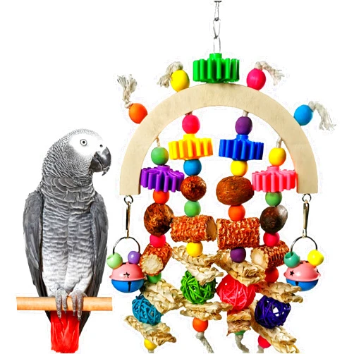 Kewkont Bird Toys Parrot Toys Natural Corncob Wooden Mango Solid Chew Toys for Small and Medium Parrots, African Grey Parrots, Cockatiels, Poodles, Sun Parrots, Lovebirds