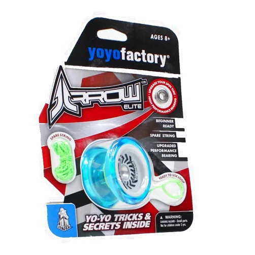 YOYO FACTORY YoYoFactory Arrow (Aqua with White Cap) - Beginner Friendly PolyCarb Yo-Yo - Includes Extra Bearing for Unresponsive Play