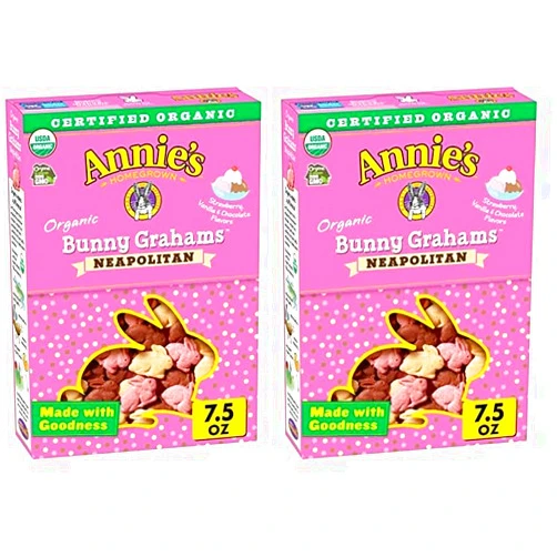 Annie’s Annie's Organic Bunny Grahams Snacks, Neapolitan, 7.5 oz. (Pack of 2)
