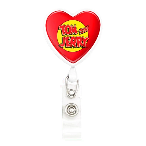 GRAPHICS & MORE Tom and Jerry Logo Heart Lanyard Retractable Reel Badge ID Card Holder