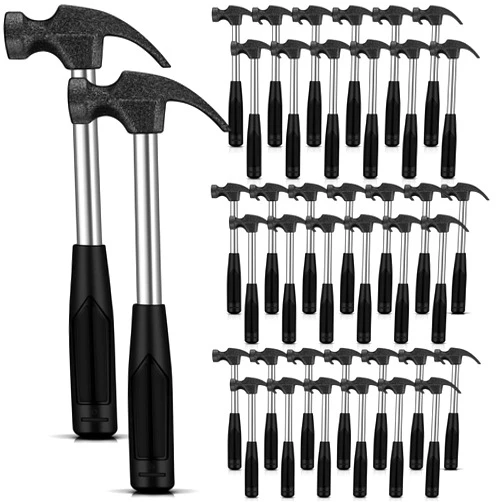 Lasnten 40 Pcs Claw Hammer Bulk for Kids Household Small Stubby Hammers with Soft Rubber Handle Multifunction Mini Sledge Hammer Lightweight Camping Tools for Home DIY Craft Woodworking Jewelry Making