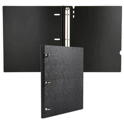 WOT I Telescoping 3 Ring Binder, Flexible Binder with Expandable Spine, Flat Thin Binder for School Office Home Use, Holds 160 Sheets 8.5x11 inch Paper, Black