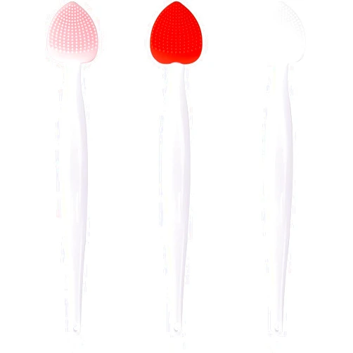 Sluswallow 3Pcs Multicolor Lip Scrub Brush,Lip Exfoliator Brush,Silicone Lip Scrubber Exfoliator Tool, Double-Makeup Brushes and Tools,Sided Mini Silicone Brush Lip Lightening for Dark Lips,Remove Dead Skin