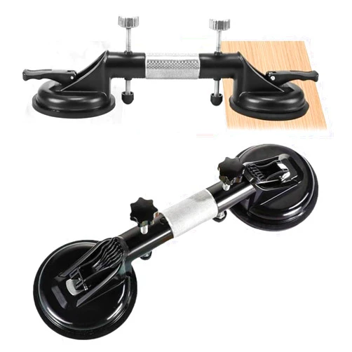 Cafusesdd Countertop Leveling Tool, Floor Gap Fixer Yool with Powerful Suction Cup, Countertop Alignment Clamps Suction for Stone Marble Slab Glass(Black-1)