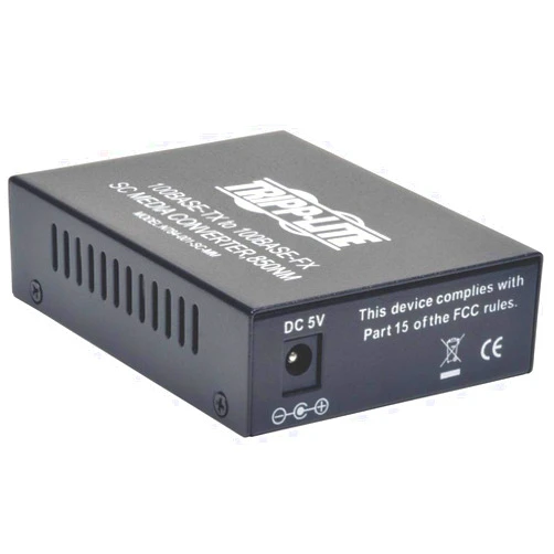 Tripp Lite Network Copper RJ45 Ethernet to Fiber SC Duplex Multimode Extender Media Converter, 850nm Wavelength, 10/100 FX/TX, Extend up to 1.2 Miles / 2 Kilometers, 2-Year Warranty (N784-001-SC-MM)