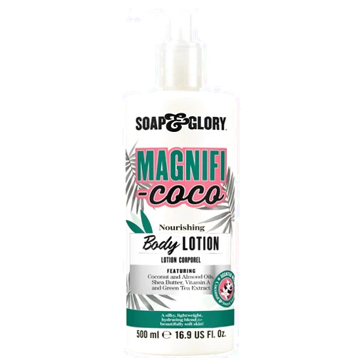 Soap & Glory Magnifi-Coco Body Lotion - Coconut Body Moisturizer with Vitamin A, Shea Butter & Rose Canina Fruit Oils - Rich Moisturizing Lotion for Dehydrated Skin (500ml)