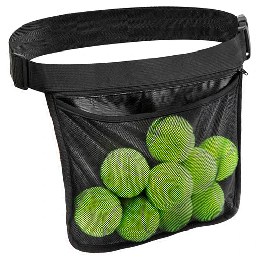TOBWOLF Adjustable Tennis Ball Band Holder, Pickleball Waist Pouch Holder, Mesh Waist Hip Ball Bag Pouch Carrier, Fanny Pack Holding 8-10 Tennis or Pickleball, Waist Hip Bag for Tennis, Cycling, Golf