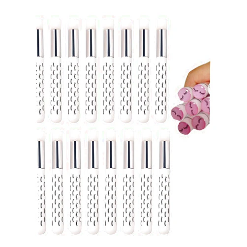 LS Keenon 20 Pieces White Lash Cleansing Brush + 2 Lash Wands Tubes Eyelash Cleaning Brushes Peel Off Blackhead Brush Nose Pore Cleaning Brush Lash Shampoo Brushes