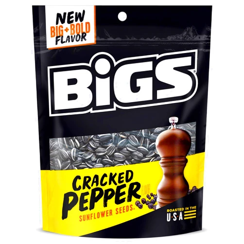 BIGS Cracked Pepper Sunflower Seeds, Keto Friendly Snack, Low Carb Lifestyle, 5.35 oz Bag