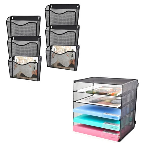 COSYAWN 6 Pack Wall File & 5 Tier Paper Tray
