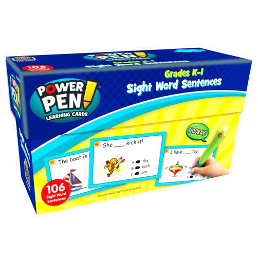 Teacher Created Resources Power Pen Learning Cards, Sight Word Sentences (6857), Medium, Multicolor