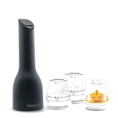 FinaMill - Award Winning Battery Operated Spice Grinder – Starter Set, One Touch Operation, LED Light, Easy to Refill, includes 3 Quick-Change Spice Pods.