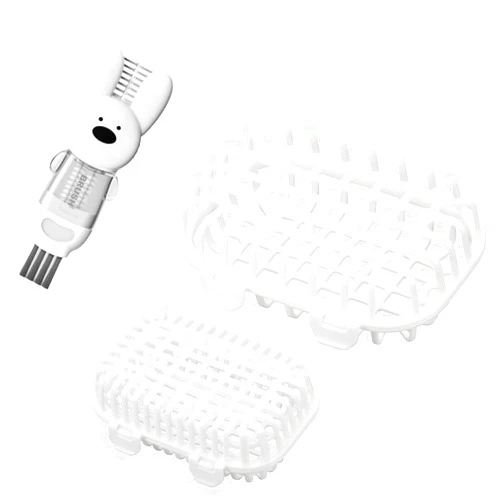 HOZETOKE 2024 New Dishwasher-Basket, 2-Pack Dishwasher-Basket with 4 in 1 Cleaning Tools for Baby Bottle Parts or Small Tools, White