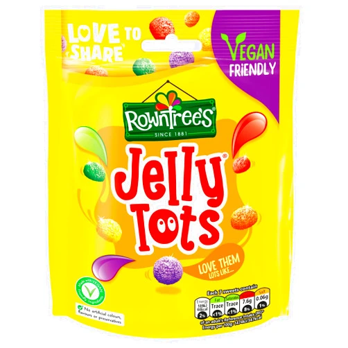 Rowntree's Original Rowntrees Jelly Tots Sweets Bag Pouch Imported From The UK England-Rowntrees Jelly Tots, 150 g