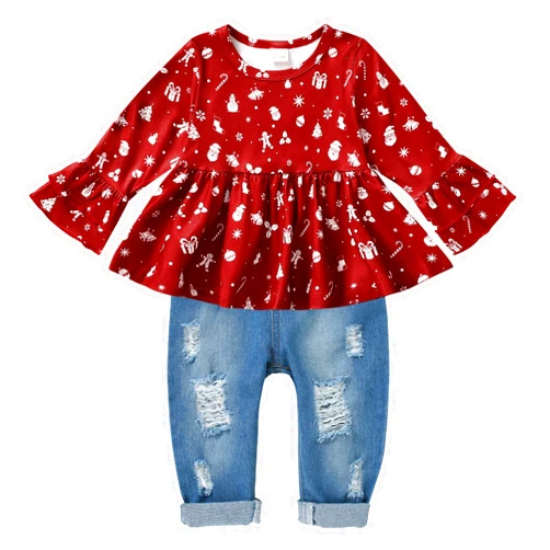 CARETOO Girls Clothes Outfits, Cute Baby Girl Floral Short Sleeve Pant Set Flower Ruffle Top