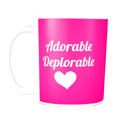 Deplorable Diva Adorable Deplorable Mug, Pink with Heart Icon