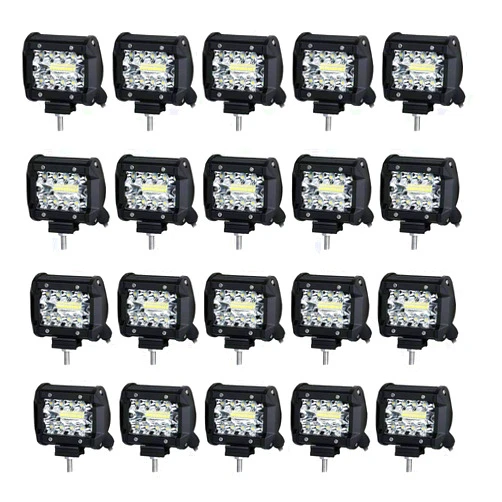 Turboo LED Pods, Turboo 4 Inch 60W LED Light Bar, 12000LM Spot Flood Combo Off Road Light Triple Row LED Work Light Driving Fog Lamps for Pickup Truck Jeep ATV UTV SUV Boat Light