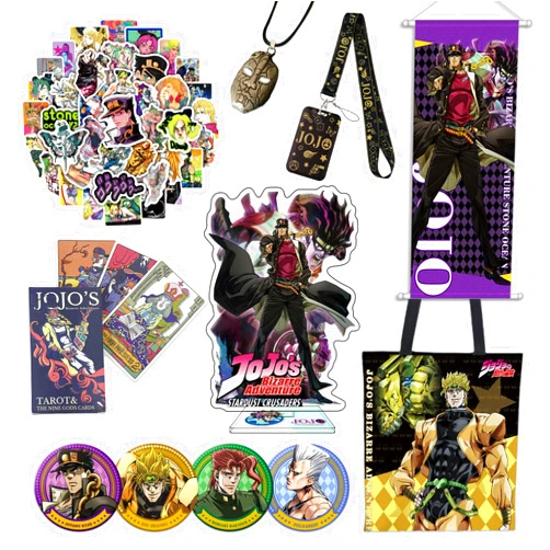 ShioewBy JoJo's Bizarre Adventure Kujo Jotaro anime merch set box badge acrylic stand key holder birthday present gift