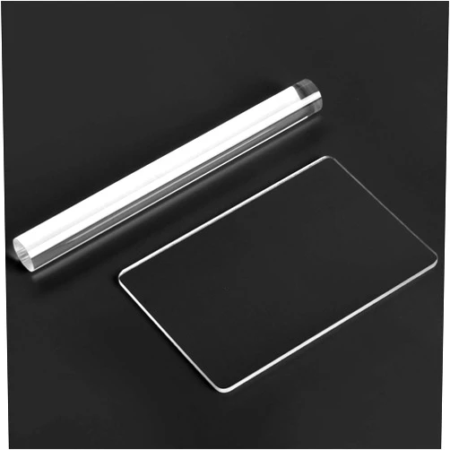 OIIKI 2 Pieces Acrylic Solid Clay Roller with Clear Acrylic Sheet Backing Board, Polymer Clay Roller, Pottery Craft Tool for DIY Shaping Sculpting Modelling and Clay Projects Tools