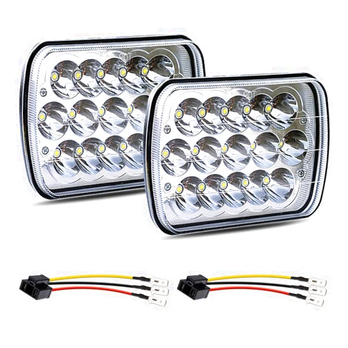Lemniscate Chrome Pair 5X7 7X6 Inch Led Headlights Sealed Beam Hi/Lo Replace H6054 Headlights For Jeep Grand Cherokee XJ YJ Toyota pickup Dodge Ram Ford F250 E350