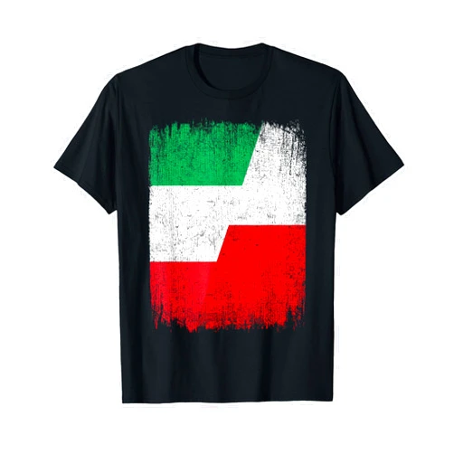 Half Italian Polish Flag Proud Heritage Half Italy Poland Flag Italian Polish Pride Roots T-Shirt