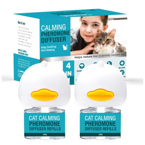 LIWENQI Cat Calming Diffuser 4 in 1 Multicat Calming Pheromones Diffusers Relief Stress Anxiety Fighting Scratching 60 Days Calm Relaxing Pheromone for Cats kit 48ml Refill Fits All Common Diffuser Plug In