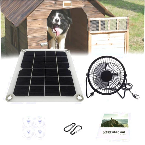 S-SNAIL-OO Solar Panel Powered Fan Mini Ventilator 10w/5w Exhaust Fan for Greenhouse Motorhome House Chicken House Outdoor Ventilation Equipment Ventilator for Pets 10W