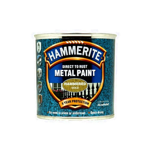 Hammerite 5084818 Metal Paint: Hammered Gold 250ml