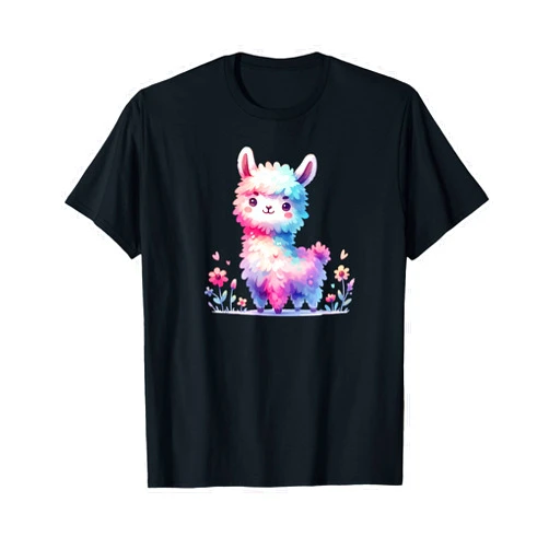 IVRY Cute Llama Mom For Llama lovers Colorful Art Llama Lovers T-Shirt