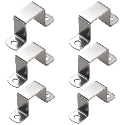 SHENGDING U Shaped Connector Bracket Heavy Duty Bar Security Holder Bracket for Bar Holder Strut Channel Door Closed 12 Pieces (M)