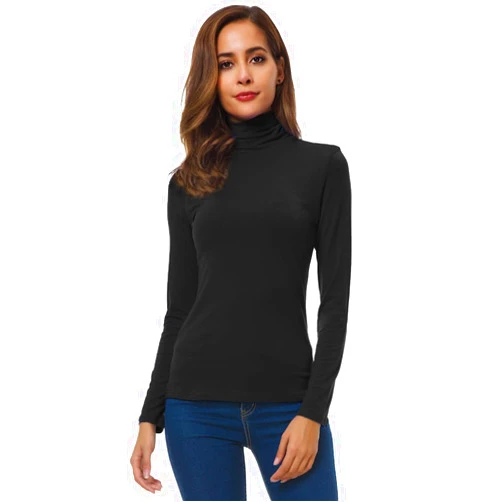 VOBCTY Women Long Sleeve Turtleneck Slim Fitted Based Layer Lightweight Active Shirt Pullover Tops