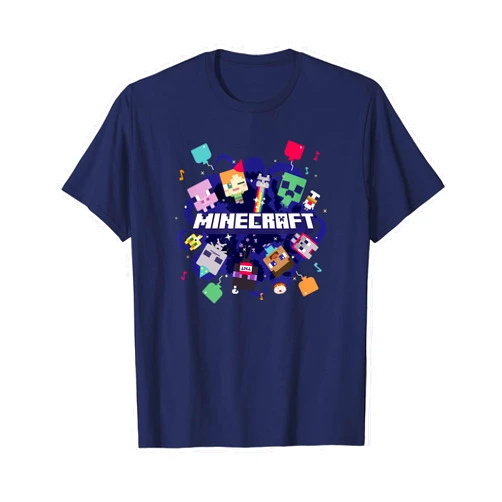 Minecraft Chibi Mobs Party Celebration Logo T-Shirt