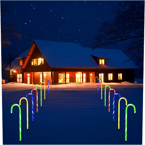 Altantagy Christmas Candy Cane Lights, 8 Pack Christmas Drcorations Lights, Christmas Candy Cane Pathway Markers for Christmas Holiday Walkway Patio Garden (Muti Color)
