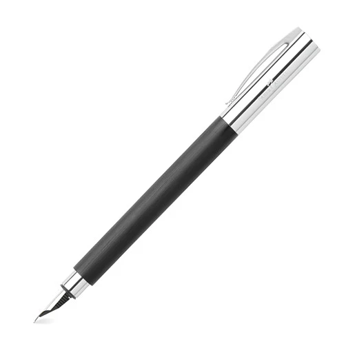 Faber-Castell Ambition 148140 Fountain Pen Stainless Resin Nib Size M Includes Gift Packaging Barrel Colour Black/Silver