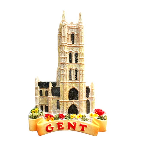 MUYU Magnet 3D Ghent Belgium Fridge Magnet Tourist Souvenir Gift Collection, Home Kitchen Decoration Magnetic Sticker Gent Belgium Refrigerator Magnet