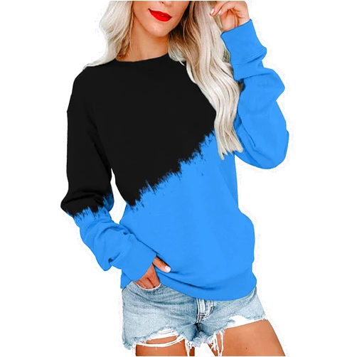 Generic Striped Shirt for Women Long Sleeve Crewneck Sweatshirt Trendy Casual Color Block Pullover 2024 Fall Fashion Clothes