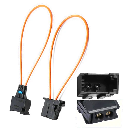 Slykew 2 PCS Car Fiber Optic Loopback Cable, Diagnostic Device Tool, Waterproof Durable Vehicle Fiber Optic Test Loop, Female and Male Adapter, Universal Automotive Accessories (Black & Orange)