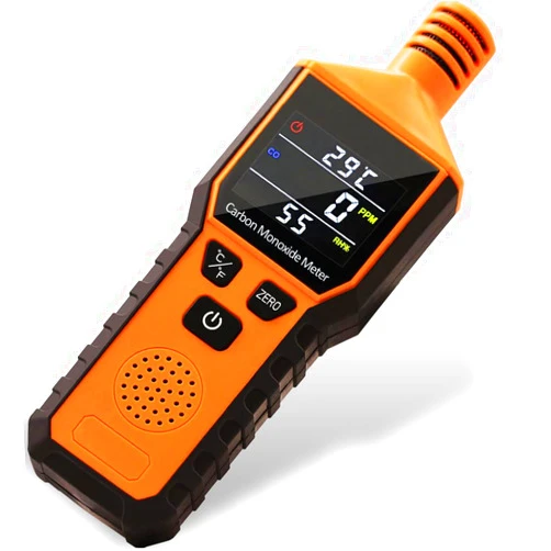 WESHLGD Handheld Carbon Monoxide Meter, Portable Battery Powered Carbon Monoxide Detector, CO Gas Tester with LCD Color Display, 3-in-1 CO Notification Detector(CO, Temperature and Humidity Display)