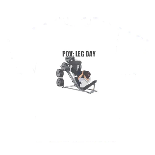 Varsity Mart POV Leg Day Gym Meme T Shirt Ironic Humor Gen Z Fitness Graphic Tee