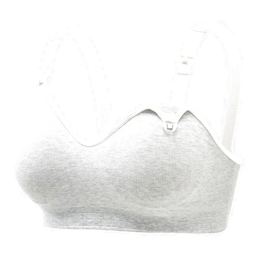 Momcozy Nursing Bras for Breastfeeding, Soft U.S. Cotton Seamless Maternity Bra, Fixed Padding, Wireless Pregnancy