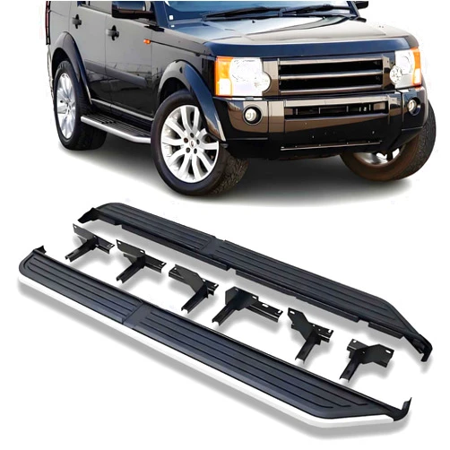 Corkiauto Side Step Running Boards Compatible with 2004-2016 Land Rover Discovery 3 4 LR3 LR4 Aluminum Side Step Nerf Bar