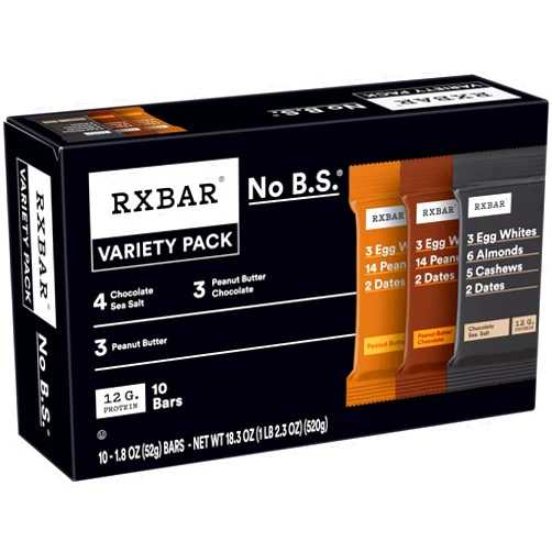 RXBAR Protein Bars, Protein Snacks, Snack Bars, Variety Pack, 18.3oz Box (10 Bars)