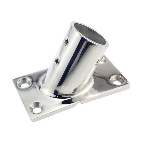 keehui Heavy DudyBoat Hand Rail Fitting-30 Degree 1 inch Rectangular Base-Marine 316 Stainless Steel Deck Hardware
