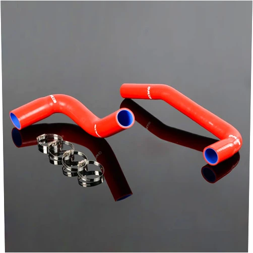 PIT66 Silicone Radiator Hose Piping, Compatible with 87-06 Jeep Wrangler Yj/Tj 2.4/4.2l Red